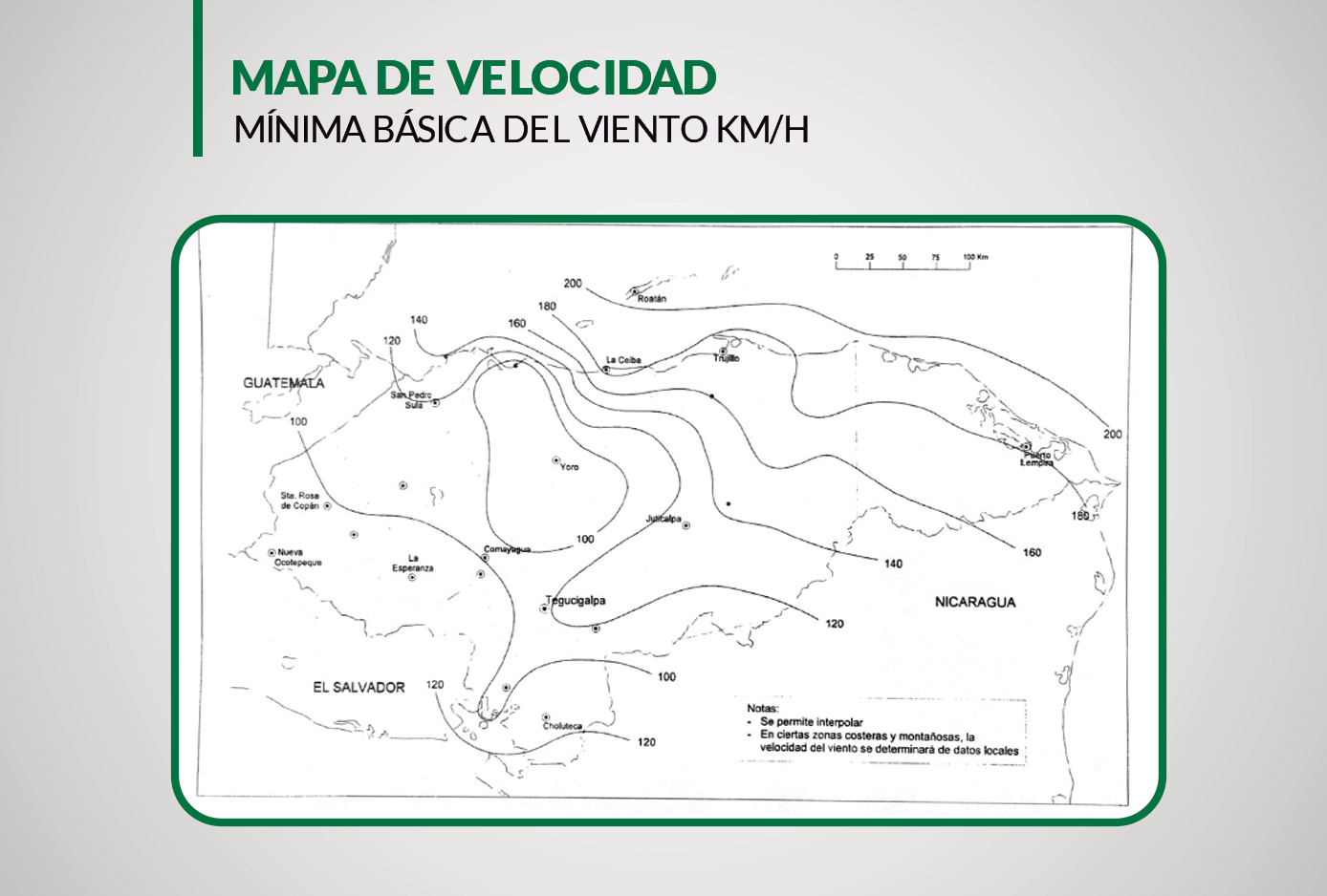Mapa De Velocidad Mínima Básica Del Viento Kmh Colegio De Ingenieros Civiles De Honduras 3807